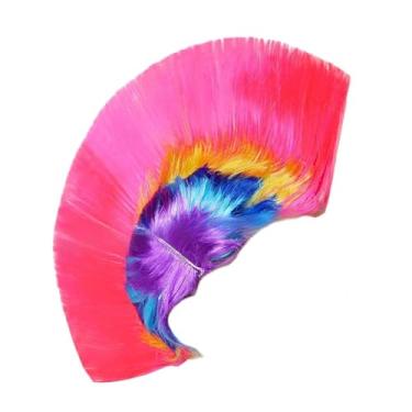 Imagem de Colaxi Peruca Moicano Arco-Íris para Festa de Aniversário, Dança, Palco, Performance, Festival, Rosa