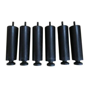 Imagem de Kit 6 Pés Reguláveis Para Cama Box Madeira 15cm Preto Nivelador - Imac