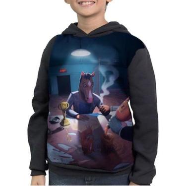 Imagem de Casaco Moletom Infantil Bojack Horseman Cavalo Humanoide - smoke, Pret