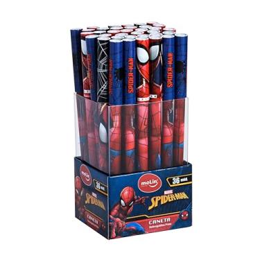 Imagem de Molin Caneta Esferográfica Spiderman - 1,0mm - Tinta Preta - Display com 36 Unidades