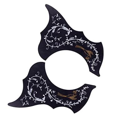 Imagem de SDENSHI 1 par de placas autoadesivas para guitarra acústica com beija-flor para arranhões faça-você-mesmo, preto