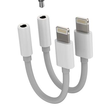 Imagem de Adaptador Lightning para conector de fone de ouvido de 3,5 mm (pacote com 2) para iPhone 14 13 12 11 Pro Max para Apple para iPad Air Aux cabo de áudio adaptador de fones de ouvido acessórios fones de