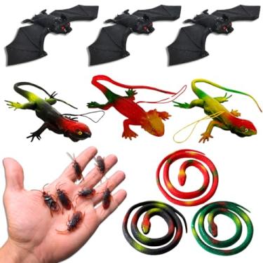 Imagem de kit festa halloween morcego barata lagarto cobras borracha enfeite brinquedo pegadinha (FESTA GRANDE)