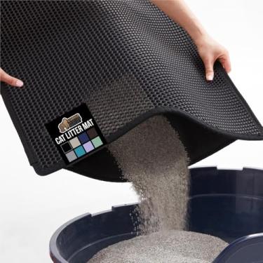 Imagem de Gorilla Grip Tapete de areia para gatos de favo de mel, tapetes de lixo de duas camadas, macio nas patas, suprimentos e itens essenciais para caixa interna, armadilha de alimentação, resistente à água