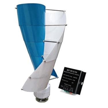 Imagem de 12v,HENGJINGTR Turbina Eólica 10 Lâminas 5000W 48V Gerador de Turbina Eólica em Espiral com Controlador IP67, Geração de Energia Eólica com Baixo Ruído para Sistema de Geração de Energia Solar