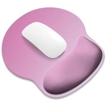Imagem de ITNRSIIET Mouse pad ergonômico com descanso de pulso de espuma viscoelástica mais amplo + 17%, almofada curva reduz a pressão em 20%, alívio da dor, antiderrapante, suave, acessório de mesa de cor
