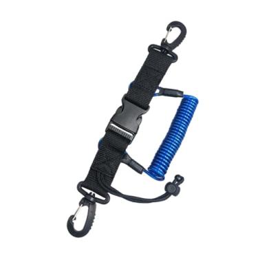 Imagem de Colaxi Cordão de mergulho anti-perda, leve, retrátil, acessórios multifuncionais com fivela de liberação rápida para lanternas, Azul