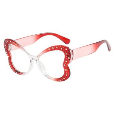 Imagem de Armação de óculos estilo gatinho para mulheres e homens, óculos borboleta com bloqueio de luz azul, 148 mm, 1