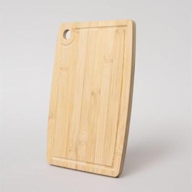Imagem de Tábua de Corte Retangular Bamboo 30 cm x 20 cm Resistente Higiênica Ideal para Churrasco Carnes Legumes Frutas