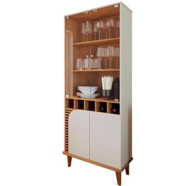 Imagem de Cristaleira 2 Portas 5 Nichos Jurere Freijo Off White - COLIBRI MÓVEIS