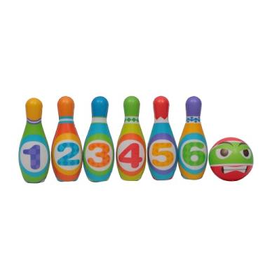 Imagem de Zippy Toys, Kit de Boliche Infantil Brinquedo Educativo Interativo e Divertido com 7 Peças Coloridas, Soft