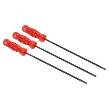 Imagem de Arquivo de afiação de corrente de motosserra, pacote com 3 3/16 polegadas (4,8 mm) lixa de afiador de serra redonda com cabo de plástico para motosserra, vermelho