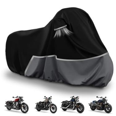 Imagem de Capa de motocicleta à prova d'água substitui para modelos esportivos Harley Davidson, 420D Oxford Cloth Nightster, capa de motocicleta Sportster com tiras refletivas para proteção de neve, chuva