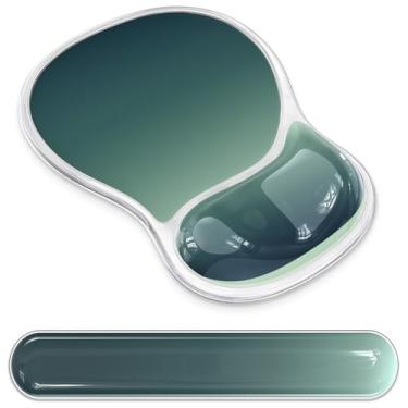 Imagem de AKIT Mouse pad ergonômico com descanso de pulso e apoio de pulso para teclado, descanso de pulso para teclado de computador, alívio da dor, base de gel antiderrapante, suporte de pulso de mouse para