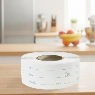 Imagem de 500 peças de etiquetas removíveis para freezer, adesivos de data em branco à prova d'água para recipientes de alimentos, despensa (azul)