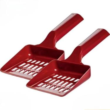 Imagem de Pazinha Higiênica Coletora para Caixa de Areia de Gatos(2x Vermelha)