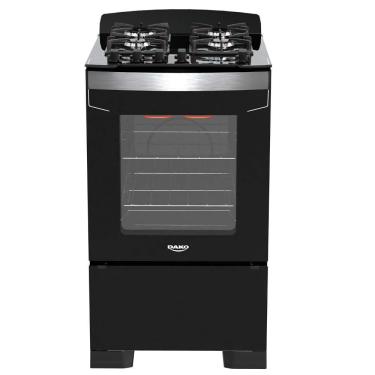 Imagem de Fogão 4 Bocas Preto Com Frente Em Vidro Preto Bivolt