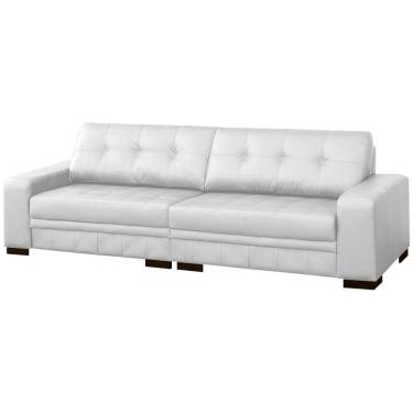 Imagem de Sofá 4 Lugares 280cm Milano Couro Branco Fosco Gran Belo