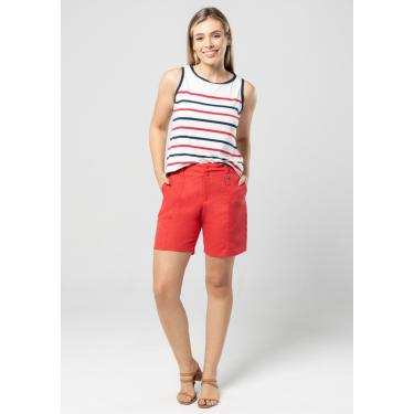 Imagem de Shorts Pau a Pique Básico de Linho Vermelho