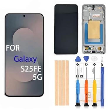 Imagem de Pishzeo Digitalizador LCD OEM 17.0 cm Amoled para Samsung Galaxy S25FE 5G substituição de tela SM-S731U1, S731E, S731B/DS Touch Display, digitalizador Full HD (com moldura preta versão EUA)