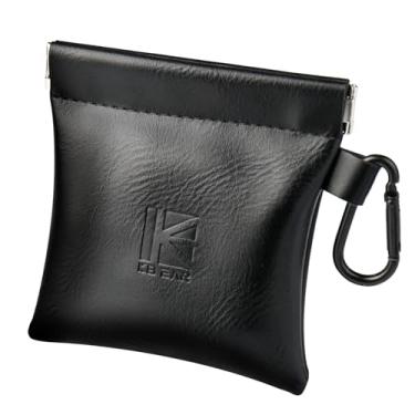 Imagem de 1 capa para monitor auricular KBEAR BP01 Plus para IEMS, mini capa portátil de couro PU com fecho de mola para KZ ZS10 PRO, ZAR, ZAS, fones de ouvido, cabo IEMs, orelhas (preto, médio - 1 peça)