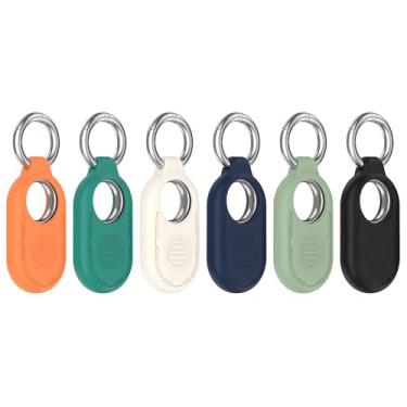 Imagem de Capa protetora de silicone compatível com Samsung Galaxy SmartTag 2, capa protetora, capa protetora, capa amortecedora, armadura robusta para Galaxy Smart Tag 2 Tracker para coleira de cachorro, pacote com 6