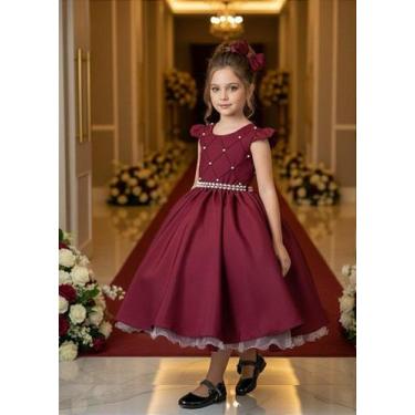 Imagem de Vestido Ysa Kids Francine Marsala - Elegante e Confortável, Falu red, 