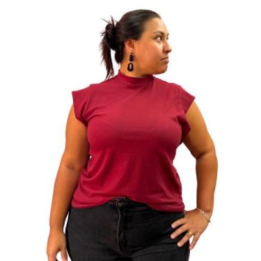 Imagem de Blusa regata com gola  feminina plus size - KGENTE, Marsala, G3