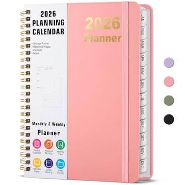 Imagem de Timart Agenda 2026, agenda semanal e mensal, janeiro de 2026 a dezembro de 2026, agenda de calendário de capa dura com abas, bolso interno para mulheres e homens, perfeita para escritório, escola