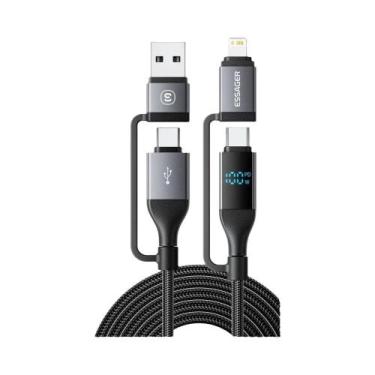 Imagem de Cabo USB Tipo C 4 Em 1 Com Carregamento Rápido PD De 100W Para iPhone,
