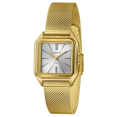 Imagem de Relógio Lince Feminino Ref: Lqgm057l30 S3kx Retangular Mesh Dourado