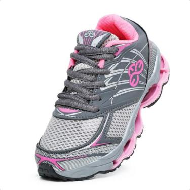 Imagem de Tênis Infantil Feminino Leve Confortável Para Escola  - EVOLTENN, Cinz