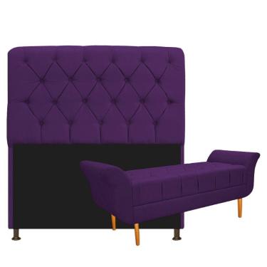 Imagem de Kit Cabeceira Lady Recamier Ari 195cm King Roxo