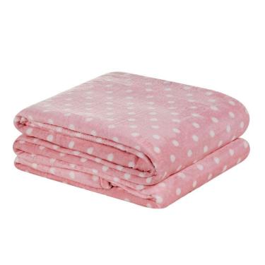 Imagem de Manta Flannel Poá Solteiro Antialérgica Inverno Macio Quente