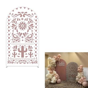 Imagem de Uoimystify Capa de fundo de arco rosa Cielito chá de panela decoração de festa de aniversário capa de tecido elástico festa mexicana festa de casamento (4388, 6 x 2,18 m (AxL))