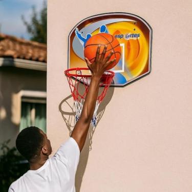 Imagem de Tabela Basquete Aro Rede Cesta Suporte Altura Ajustável Parede Portátil Infantil Adulto Treino