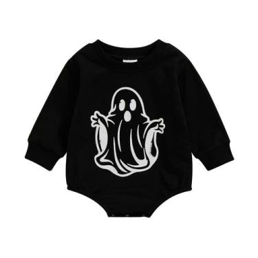Imagem de Moletom Romper YINGISFITM Halloween Baby 3-6 meses preto