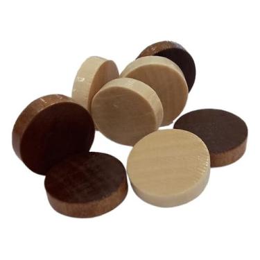 Imagem de Peças De Madeira Para Jogo De Damas (30pçs)