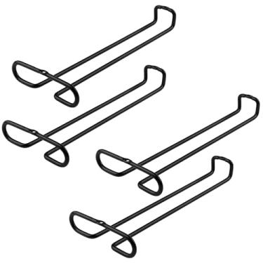 Imagem de Suporte de copo de vinho suspenso de 4 peças, rack de metal preto embaixo do armário, armazena de 4 a 6 copos, ótimo para cozinha, bar, mini, trailers