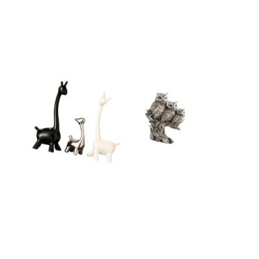Imagem de Fenteer Estatuetas Modernas de Cerâmica de Girafa E, Estátua, Centro de Mesa Criativo, Escultura Animal para Mesa, Escritório, Estante, Quarto, Sala de