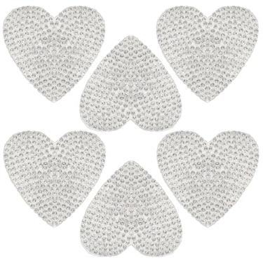Imagem de 6 adesivos de strass em forma de coração autoadesivos brilhantes brilhantes decalques de carro de diamante de cristal para interior de carro exterior laptops copo decoração DIY