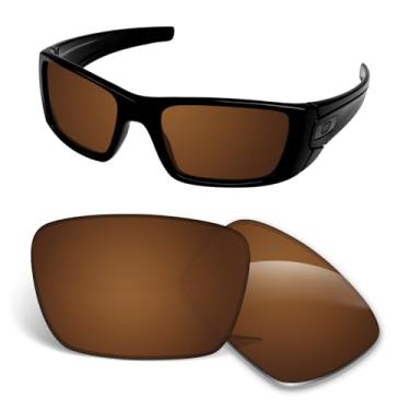 Imagem de Lentes de substituição de 1,5 mm compatíveis com óculos de sol Oakley Fuel Cell OO9096, antiarranhões e resistentes a impactos - marrom âmbar polarizado