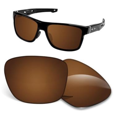 Imagem de Lentes de substituição de 1,5 mm compatíveis com óculos de sol Oakley Crossrange XL OO9360, antiarranhões e resistentes a impactos - marrom âmbar polarizado