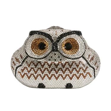 Imagem de DKQXEIM Bolsa feminina com strass de coruja animal de luxo para noite, formal, baile, coquetel, festa, casamento, bolsa de mão, Prata, A, 7.0 x 4.8 x 2.4 inches