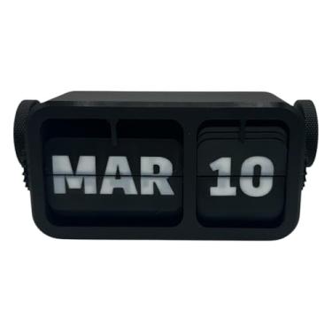 Imagem de Calendário flip perpétuo impresso em 3D – decoração de mesa moderna, exibição mensal e diária ajustável, acessório exclusivo de escritório e casa, presente feito à mão para entusiastas minimalistas e