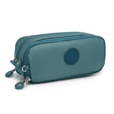 Imagem de Estojo Escolar Triplo 3 Divisórias Zíper C/ Chaveiro Da Kika - D Prese