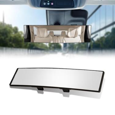 Imagem de Lyxheth Espelho retrovisor, espelhos interiores de carro, espelhos retrovisores de grande angular de encaixe interno para reduzir o ponto cego, acessório de espelho retrovisor panorâmico antirreflexo
