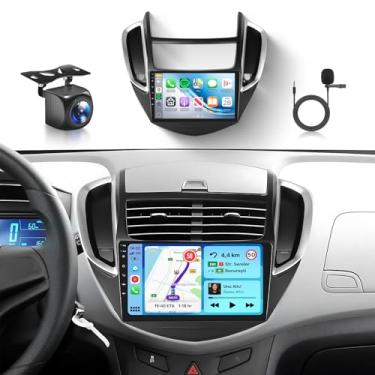 Imagem de Rádio Android 13 4G + 64G para Chevy Trax 2014 2015 2016 estéreo para carro com carplay sem fio Android Auto, 5.0 Bluetooth 32EQ, tela sensível ao toque IPS de 9 polegadas 1280 x 720P, câmera de