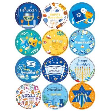 Imagem de 360 Hanukkah Stickers, Blue Envelope Sealing Stickers, Candelabrum Star Gift Tags, Suitable for Candy Bags, Gift Boxes, Wallets, Paper, Greeting Cards.