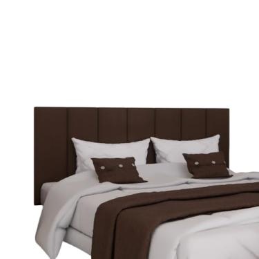 Imagem de Kit 10 Cabeceiras Móduladas Estofadas para Cama Box Casal, Queen e King - 45x20 cm - Versatilidade e Conforto para Seu Quarto(MARROM,QUEEN-8 PEÇAS)